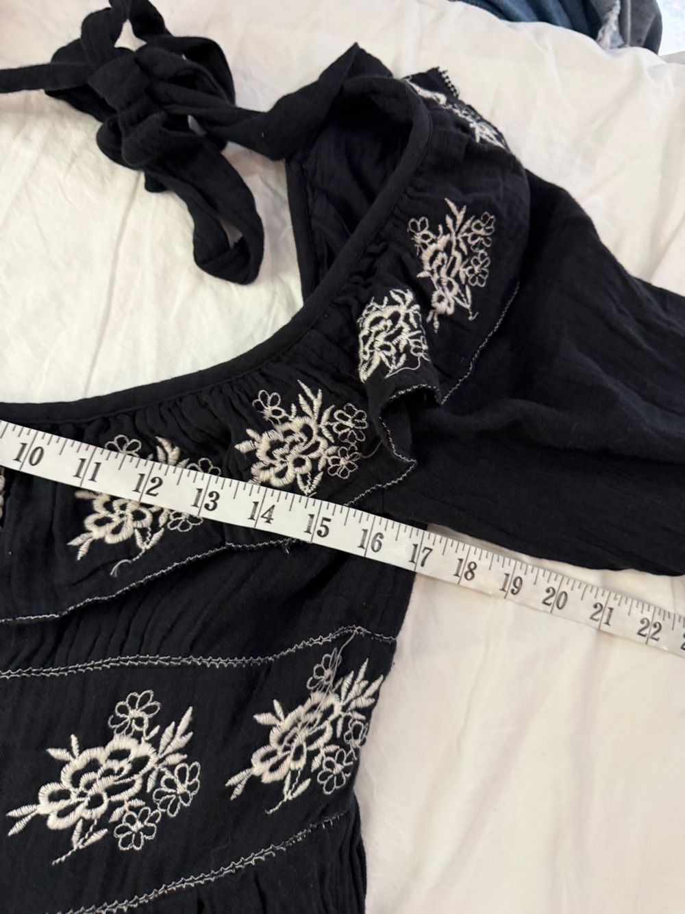 FREE PEOPLE Lovers Lane Maxi Dress Black Embroidered S - Picture 10 of 13